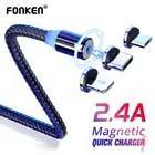 USB C Магнитный кабель Micro USB Type C кабель для зарядки iPhone быстрая Магнитная Зарядка шнур для Samsung Huawei Redmi зарядный провод