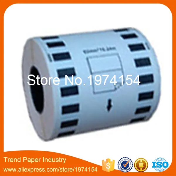 2 Перезаправляемые рулоны универсальной этикетки DK-22212 62 мм * 15.24 м бесшовные совместимые с принтером белого цвета DK-2212 DK22212.