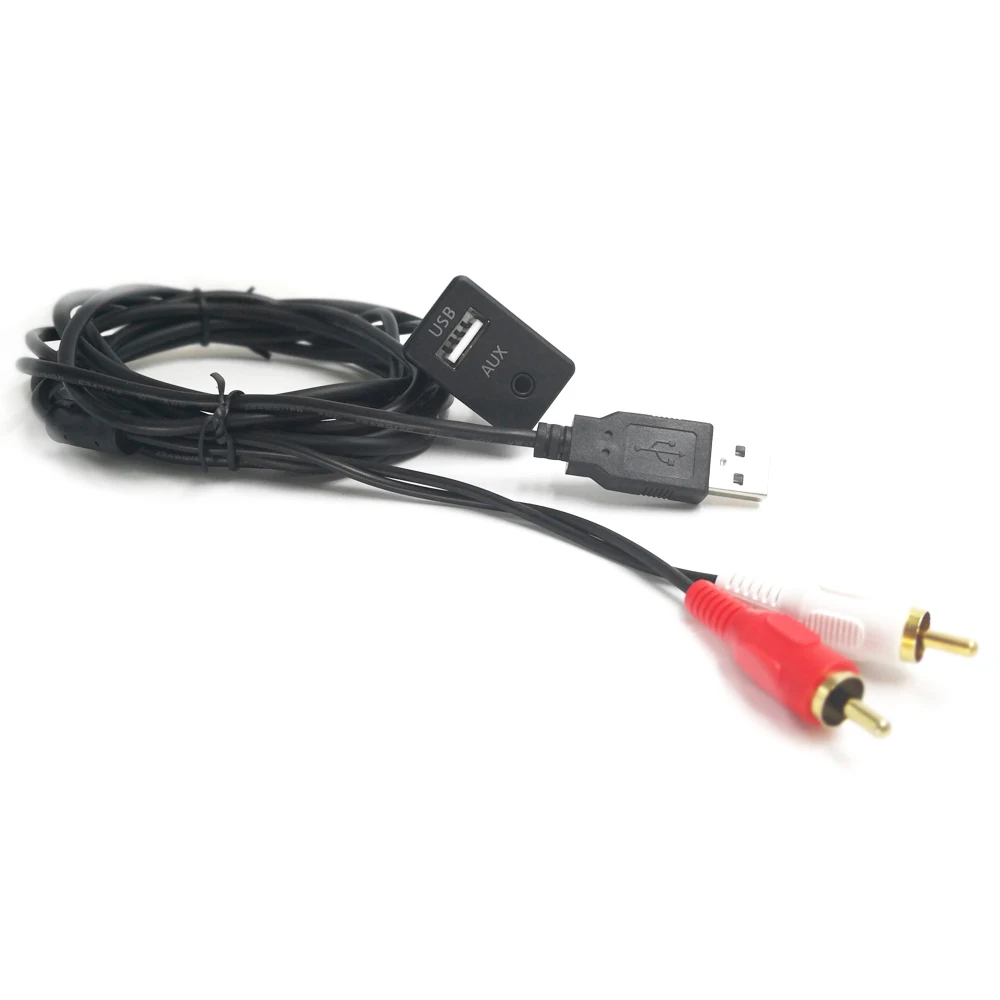 Автомобильный AUX USB аудио адаптер кабель 2RCA 100 см Замена для Benz Mercedes BMW Audi Skoda