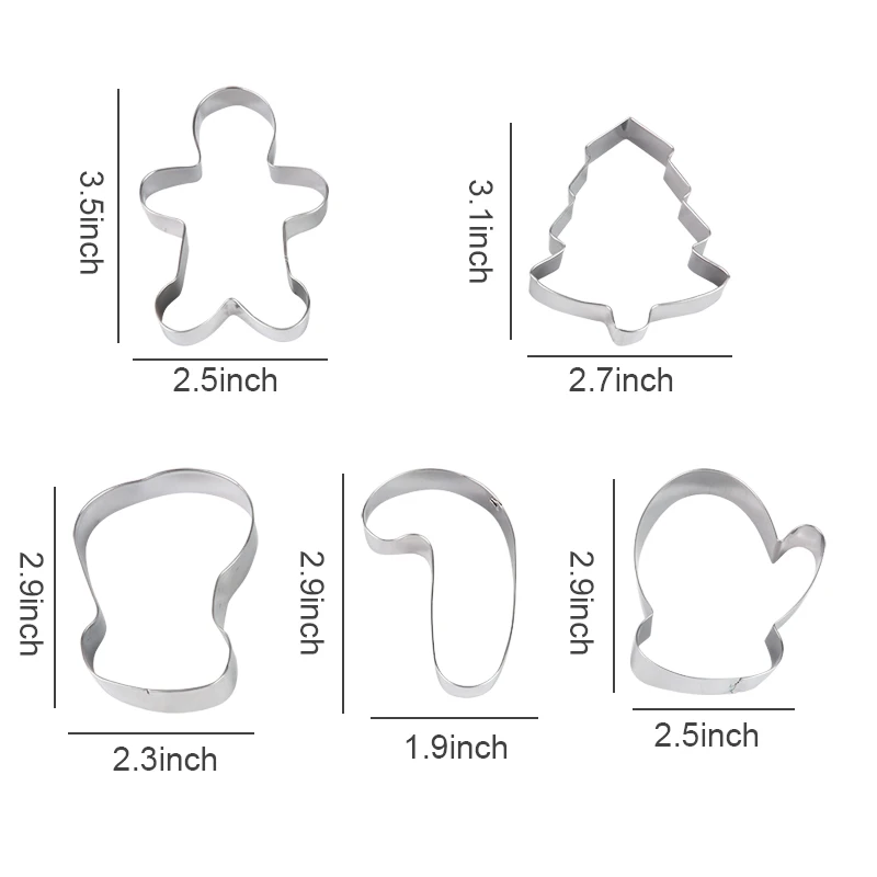 5 шт. Рождественская форма для печенья торта имбирь елка бисквит Фондант резак