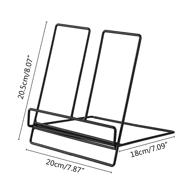 

Multifunction Geometric Wrought Iron Storage Rack Tablet Book Display Organizer 1XCB