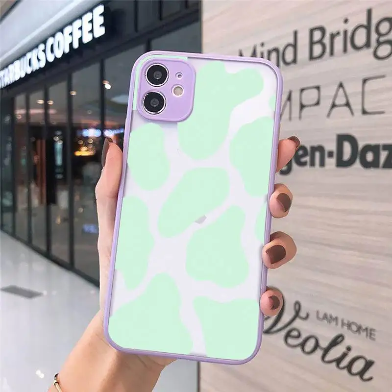 

Cow color Print fashion Pattern texture Phone Cases Matte For iPhone 12 Mini 11 Pro XR XS Max 7 8 Plus X Hard PC Back Cover