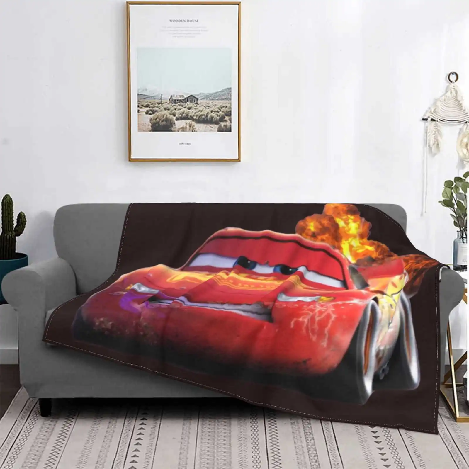 

Легкий ning Mcqueen, креативный дизайн, легкое тонкое мягкое фланелевое одеяло, автомобиль Kachow Explosion 95, красный, определенный гоночный