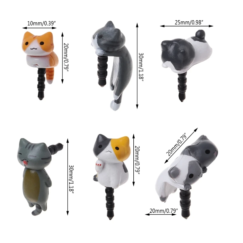 Мобильный телефон 3 5 мм Интерфейс против пыли милый кот пылезащитный штекер
