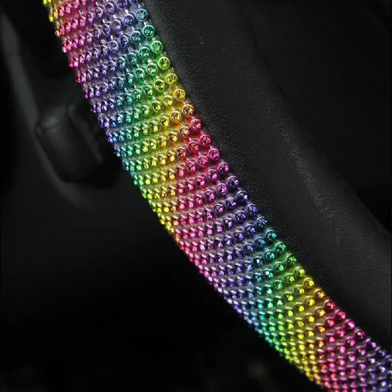 38 см прозрачные блестящие стразы чехлы на рулевое колесо Женский чехол