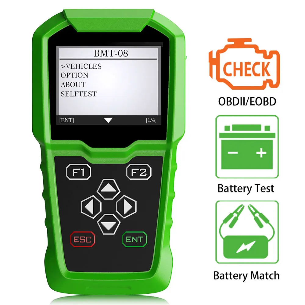 

Obdstar BMT-08 12 В/24 В 100-2000 CCA Ач автомобильный тестер нагрузки батареи и подходящий инструмент для батареи OBD2 конфигурация батареи