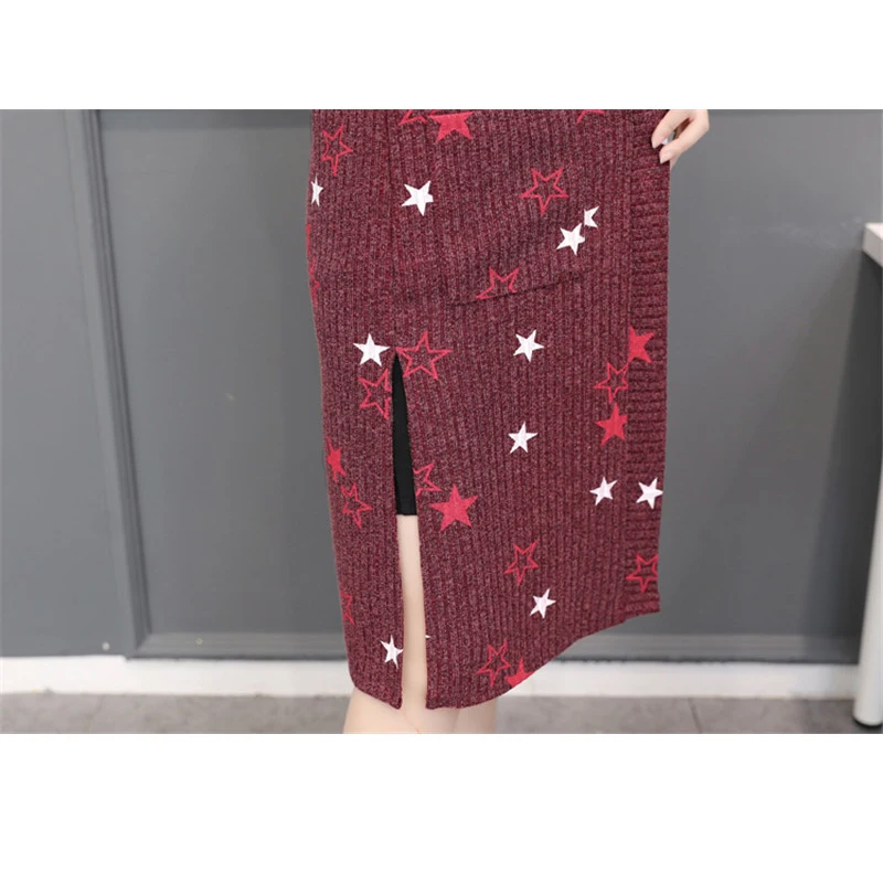 

Large Size Long Cardigan Female 2020 Autumn Winter Women Long Sleeve Casual Print Knitted Cardigans Sweater Jacket XL-5XL R648