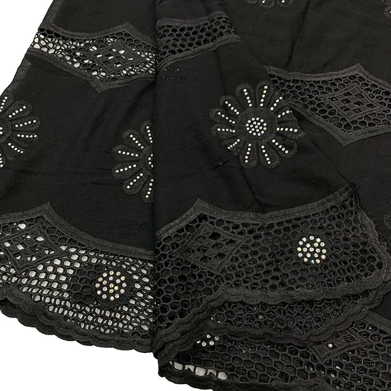 

High Quality African Women Scarf Dubai Cotton Full Black Scarf Islamic Hijab Embroider with stones Big Scarf for Shawls TH17