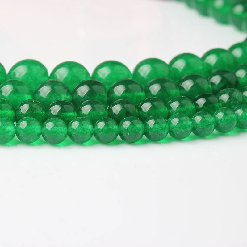 

Linxiang naturalgreen chalcedony loose beads 4/6/8/10/12 mm suitable for DIY bracelet necklace accessories factory direct sales