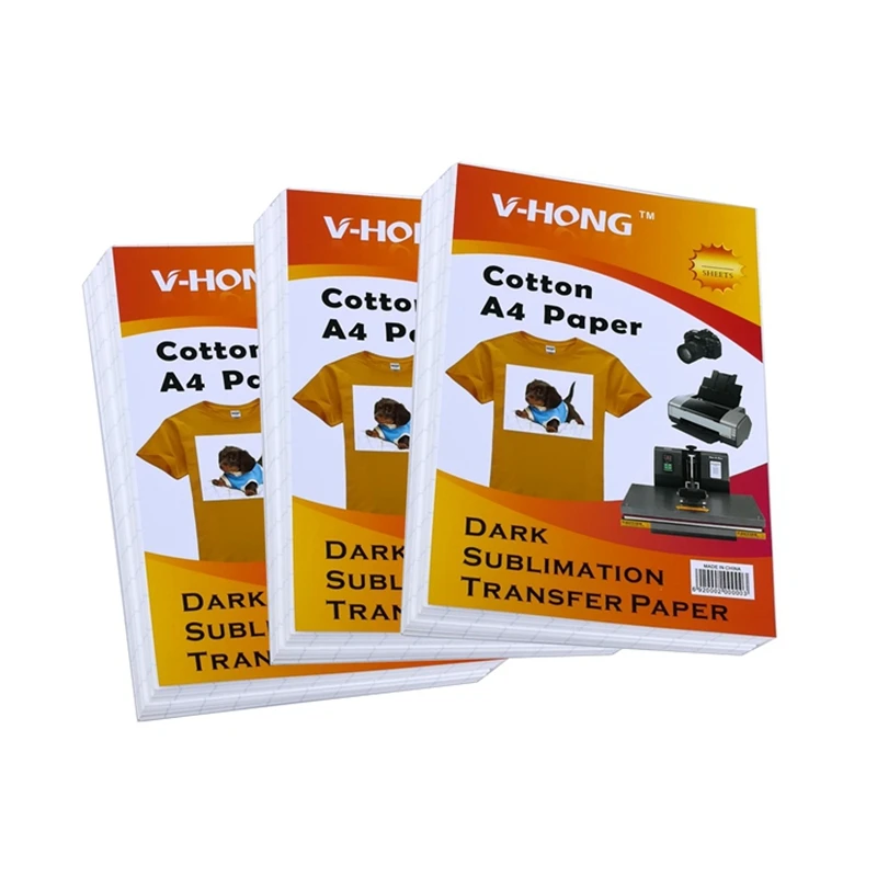 Хлопковая футболка A4 темная ткань струйный принтер теплопередающая бумага 8 25x11 75