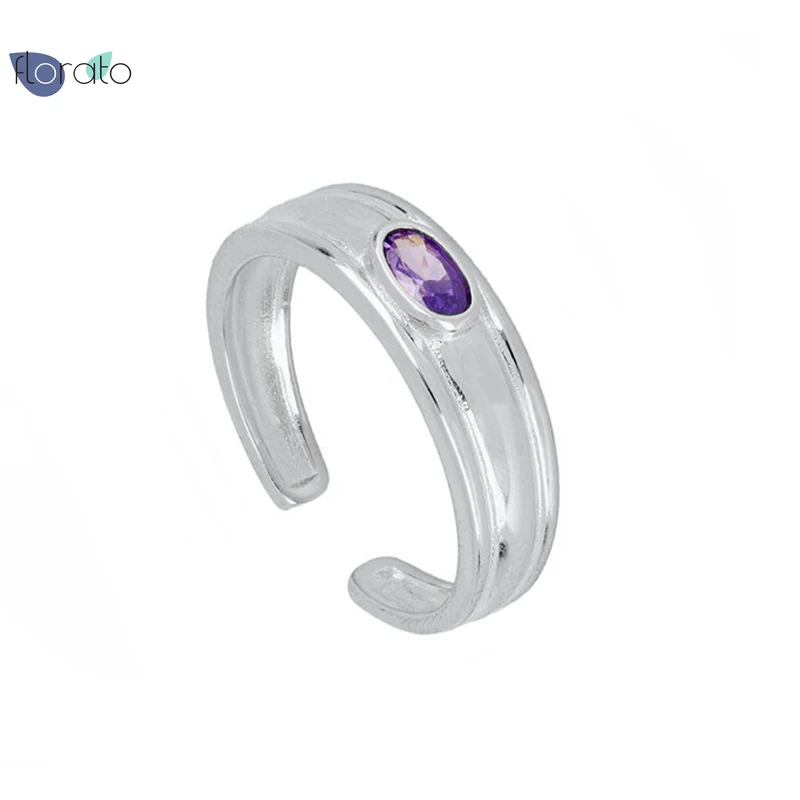 

1PC 925 Sterling Silver Party CZ Ring Summer European Style Simple Open Ring for Women Finger Jewelry Couple Models Fine Gift