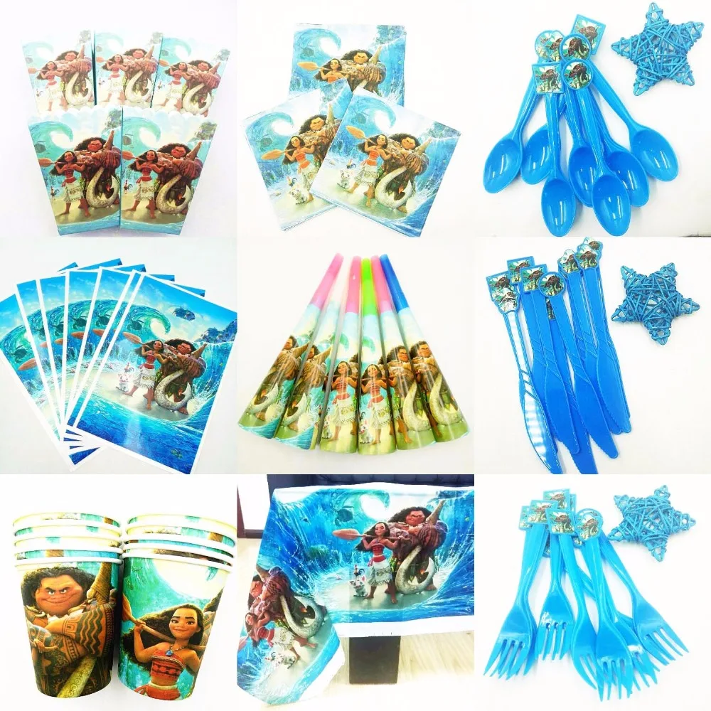 Моана товары для дня рождения детские одноразовые чашки скатерть тарелки