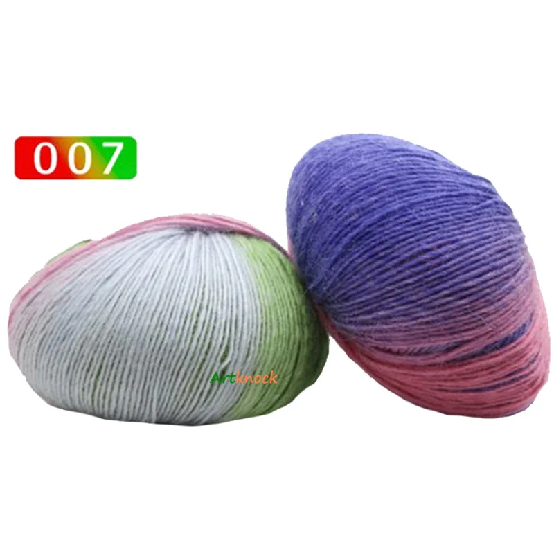 07 1pc 50 г Радужная пряжа, шерстяная пряжа для вязания крючком, необычная пряжа для вязания Ланы, пряжа для ручного вязания, цветная мягкая тонкая пряжа - Цвет: 07 1pc