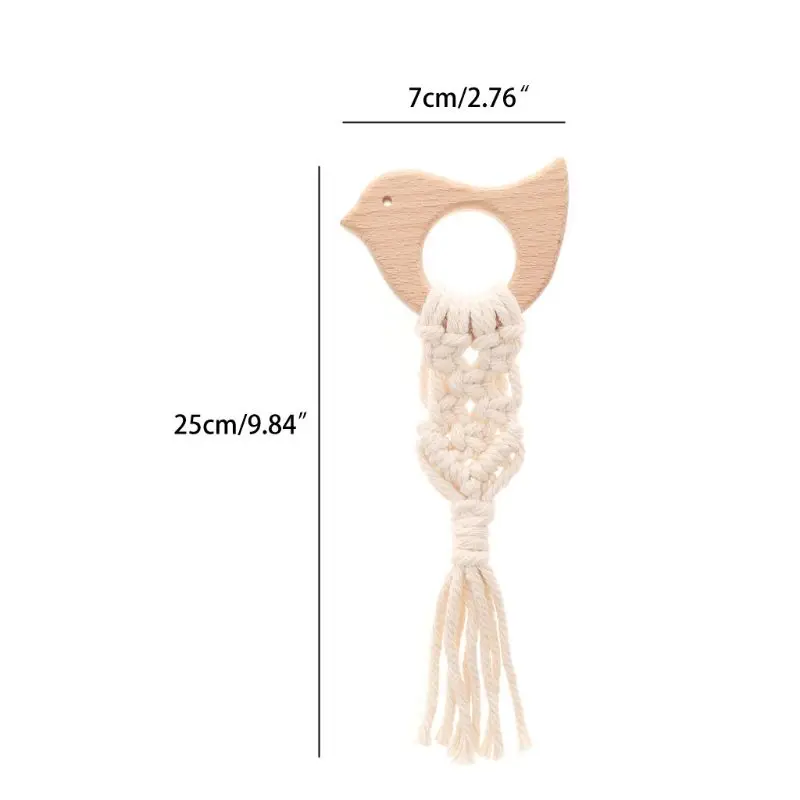 Деревянное животное макраме из лесного дерева натуральный хлопок новый детский