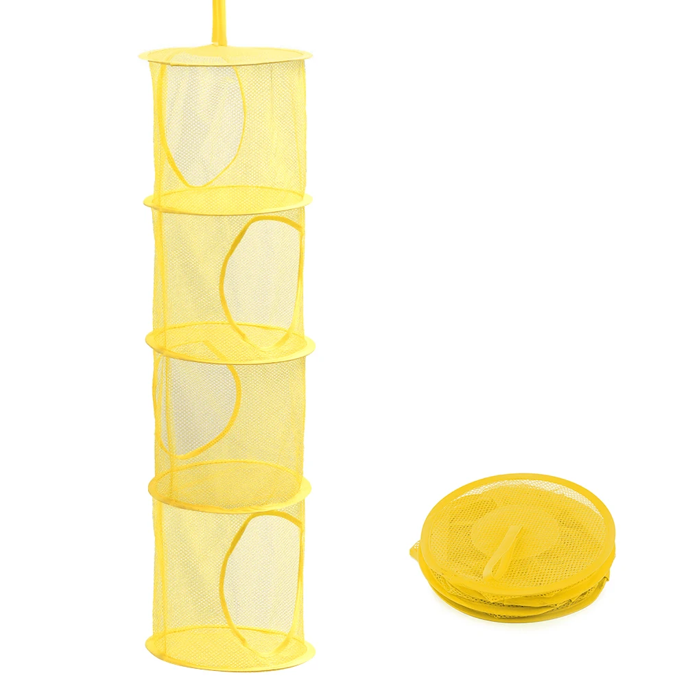 4-слойная Складная рыболовная подвесная сумка для хранения сушильной сети