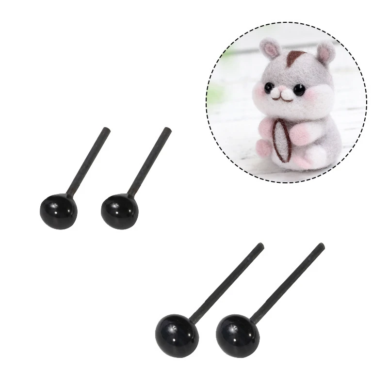 MIUSIE 50pcs/Bag Glass Eyes 2mm/3mm/4mm Needle Felting Animals Bears Rabbit Dog Dolls Animal Eyes for DIY Dolls Toy Accessories