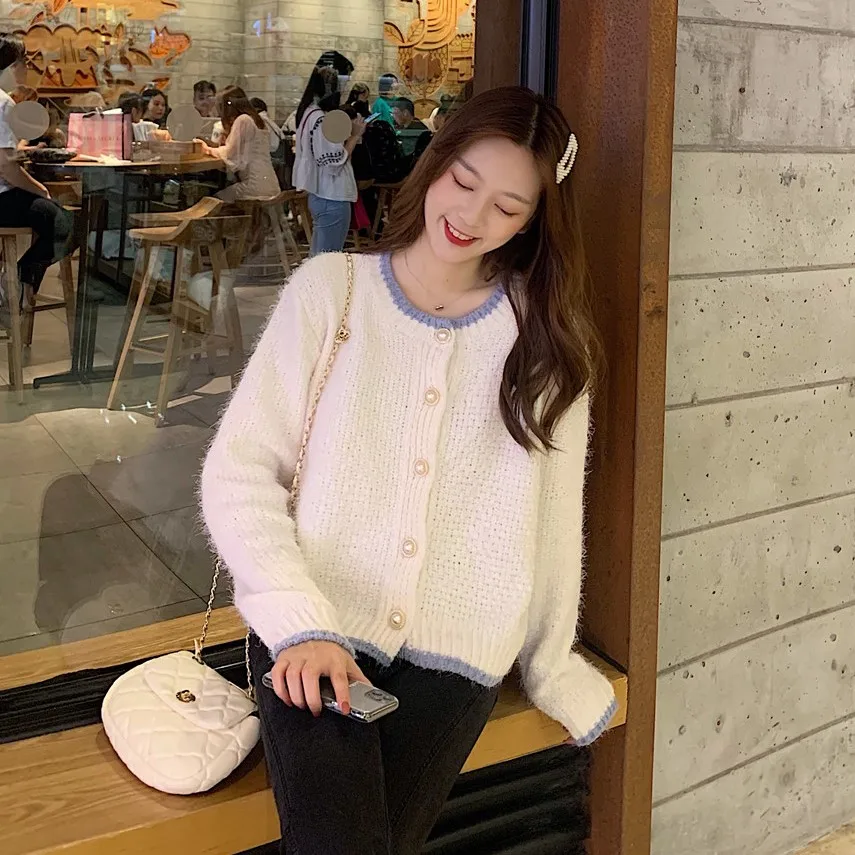 Женское пальто новинка весны 2020 стильный милый женский короткий вязаный