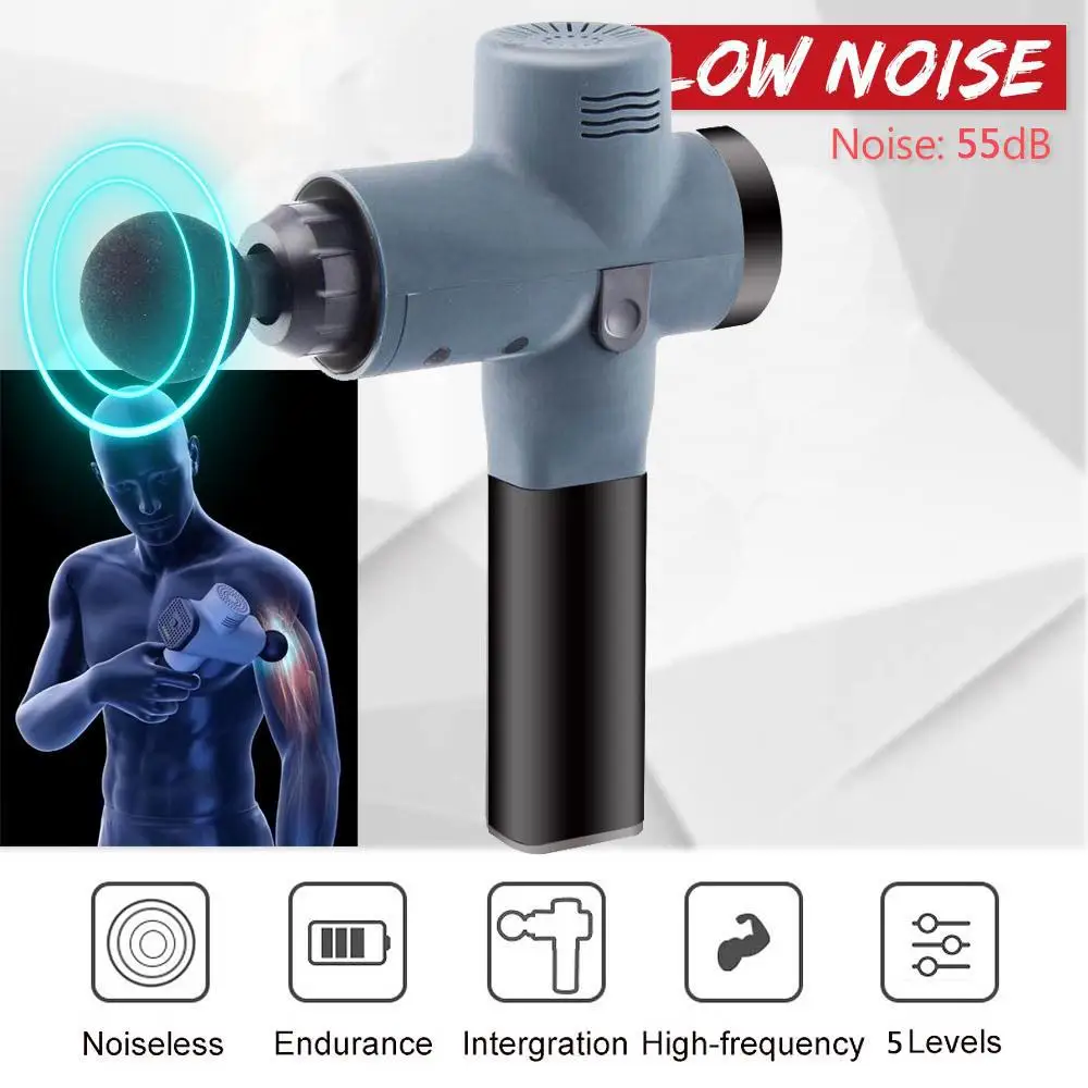 

Durable 5 Stalls Multicolor Crossfit Sports Percussive Massager Gun Vibrating Therapy Device Yoga Body Massage Body Muscles