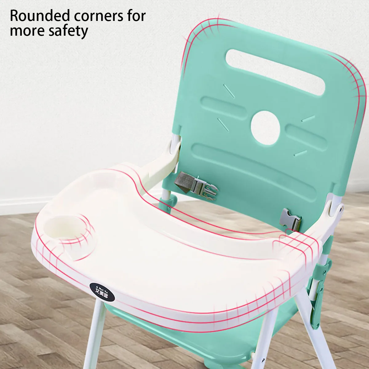 저렴한 휴대용 어린이 높은 의자 식사 식당 의자 더블 테이블 마카롱 다기능 높이 조절 접이식 의자 부드러운 쿠션 좌석, 유아용 식사 의자 높이 조절 가능