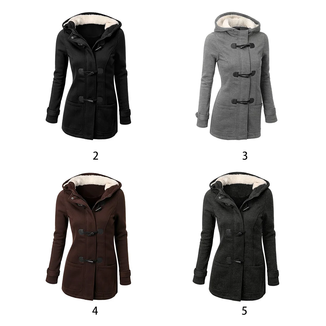 

Women Autumn Winter Warm Thick Fleece Cardigans Outerwear Hooded Sweatshirt Hoodies Coat Jacket