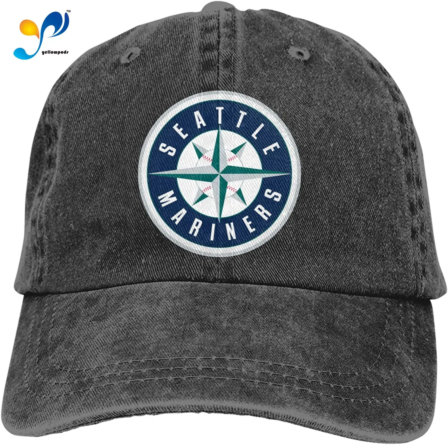 

Seattle Baseball Mariner Sandwich Cap Denim Hats Baseball Cap Adult Cowboy Hat