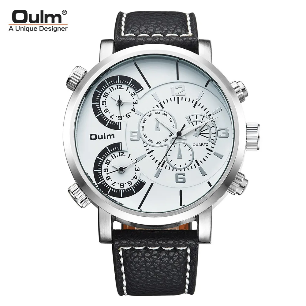 

2020 Personalized Men Watches Big Dial Men Sports Watches 3 Time Zone Quartz Wristwatches Best Gifts Dropshipping reloj hombre