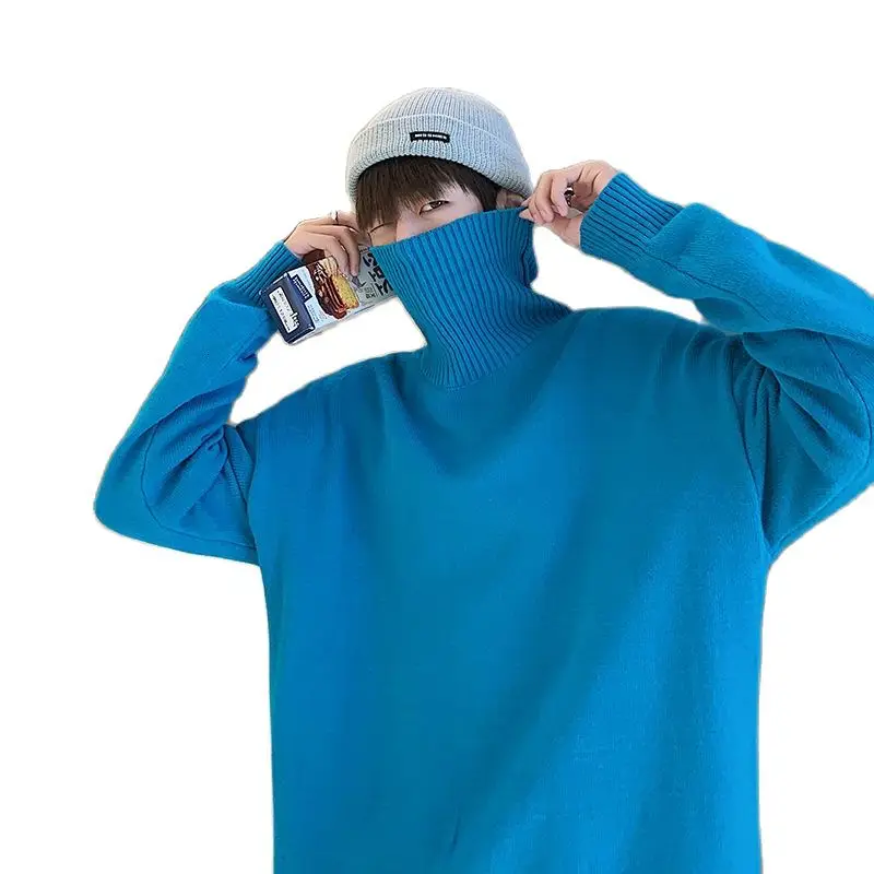 Sweater Pullover Fashion High Neck Trend 2021 Autumn Winter Young Men's Top Men Clothes Time Limited