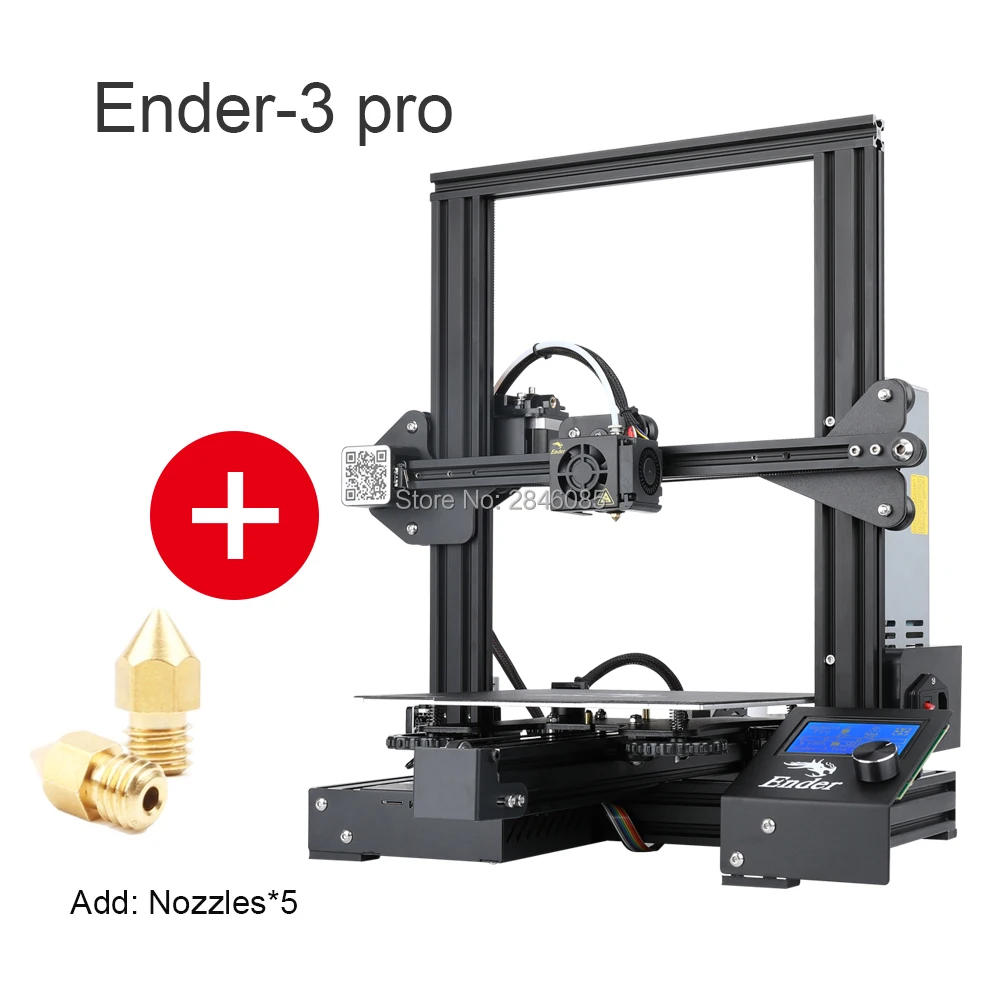 Горячая Creality 3D Ender-3 PRO 3d принтер обновленный Cmagnet сборка пластина повторное отключение питания печать DIY комплект Meanwell источник питания - Цвет: Ender-3ProAdd Nozzle