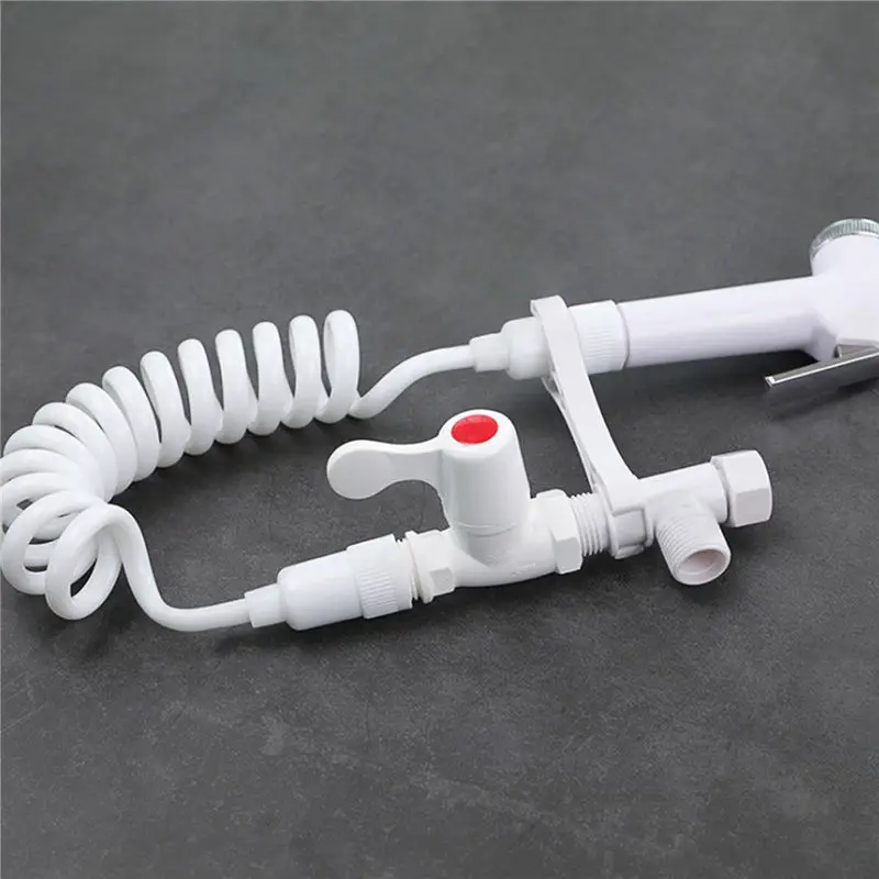 

ABS Portable Sprayer Set Handheld Toilet Bidet Retractable Hose Adapter Free Mounting Bracket Cleaning Tool