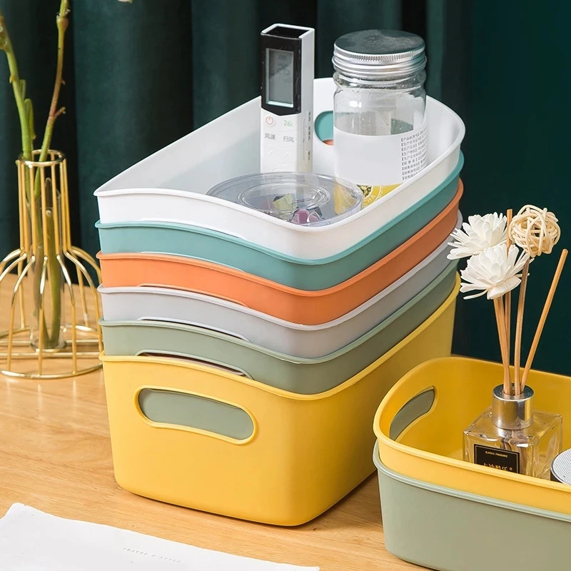 

Storage Basket Student Desktop Snack Storages Box Plastic Cosmetic Storages Box Household Kitchen Home Storage Organization