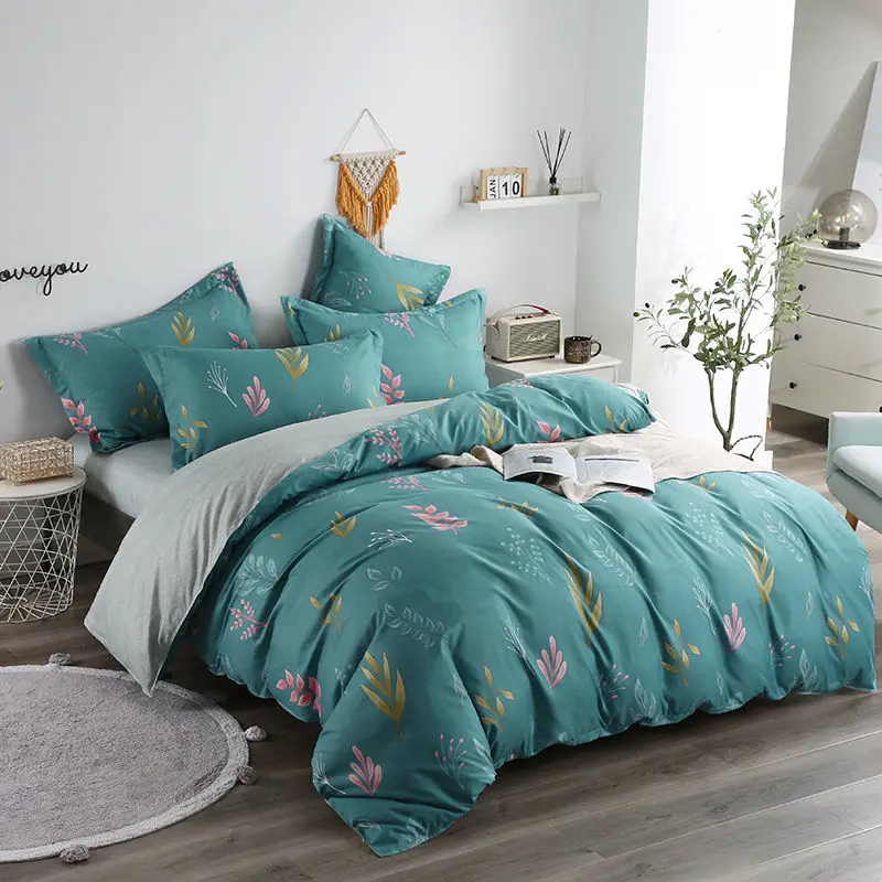 Утолщенное матовое постельное белье из четырех предметов односпальное и