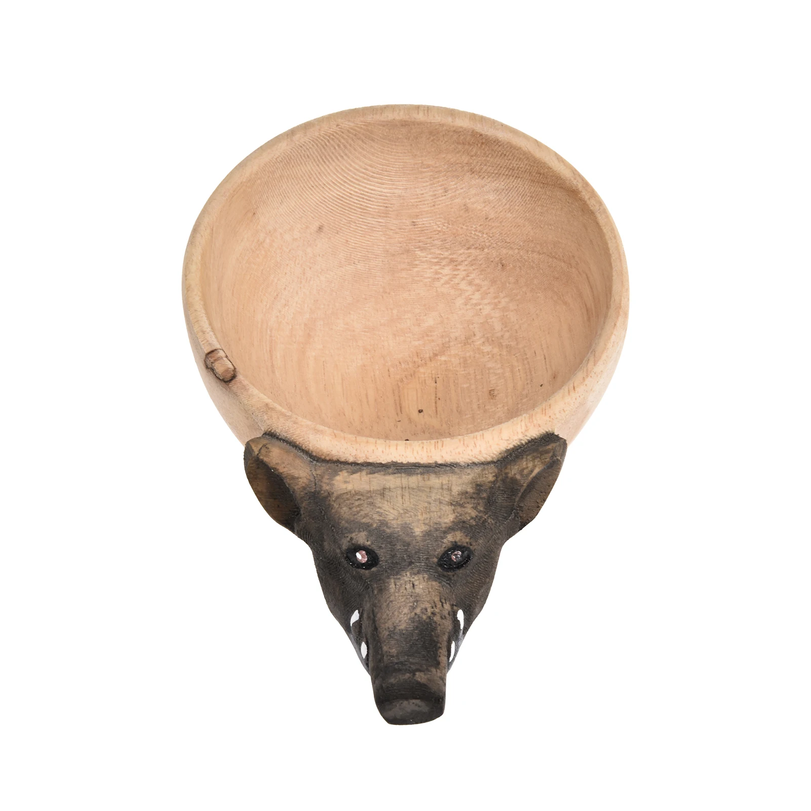 

Creative Kuksa Rubber Wooden Water Cup Hand Carved Animal Head Cup Handmade Artwork Mug For Outdoor Camping Home Use