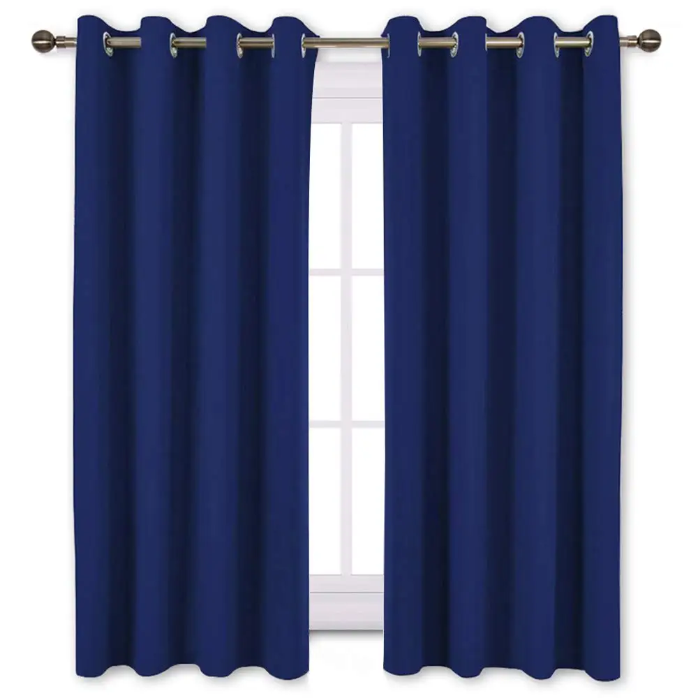 Navy Blue 1 панель, черные затемняющие занавески для комнаты, драпировки, микрофибра, шумопоглощающие, термоизолированные, с люверсами для дома, Decotaion - Цвет: Navy Blue