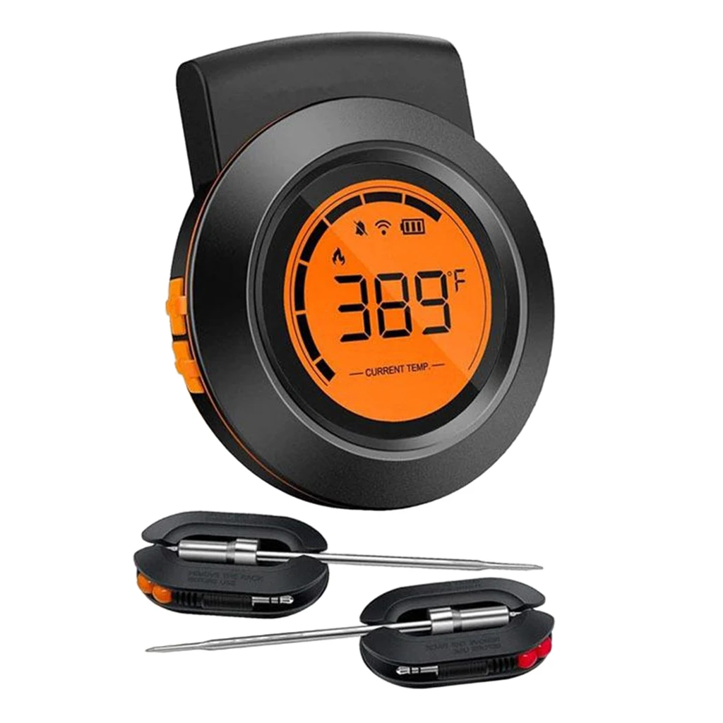 

2 in 1 Bluetooth BBQ Thermometer Dual Probes Timer for Food Grill Charcoal