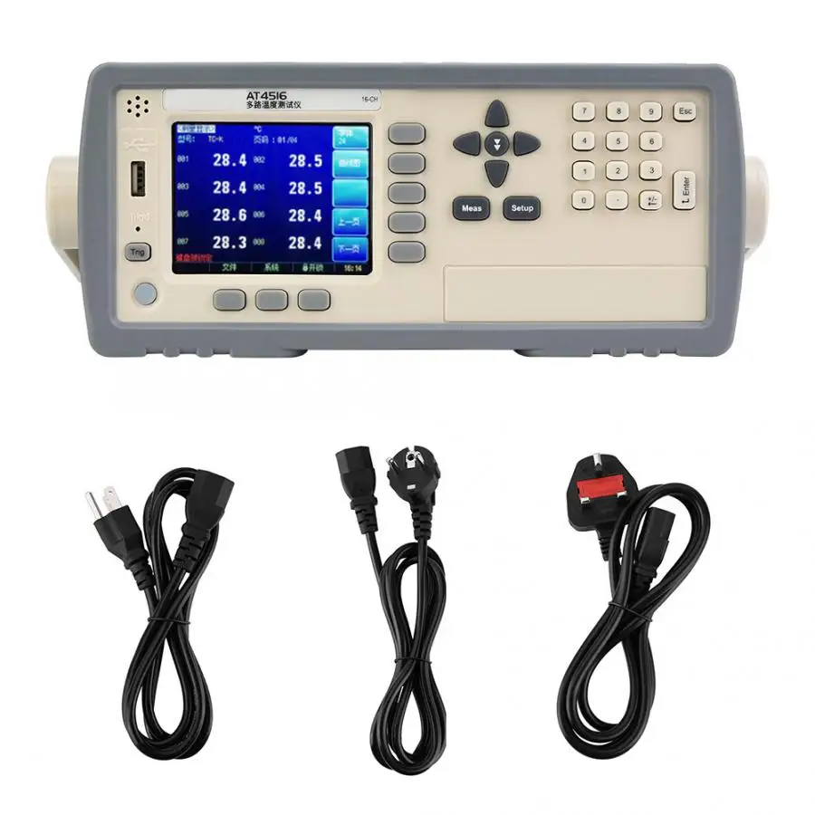 Тестер температуры AT4516 с ЖК-дисплеем USB-порт многоканальный тестер измерение