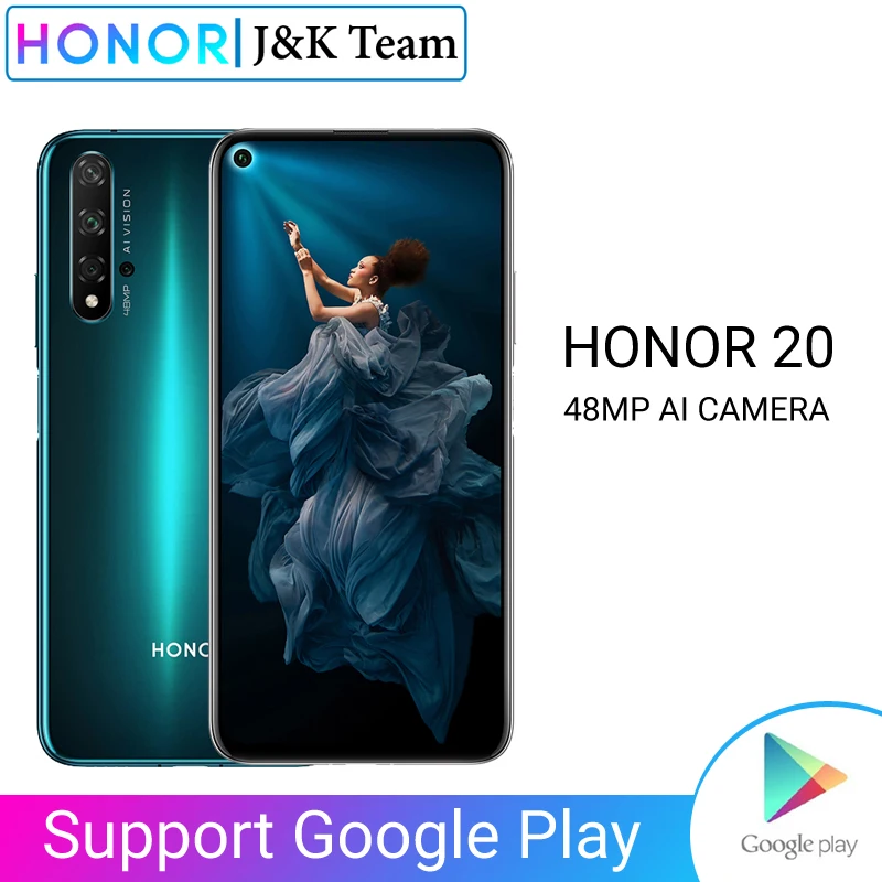 Honor 20 смартфон 48MP камера Google Play установлен huawei Kirin 980 Мобильный телефон 6 26 дюймов