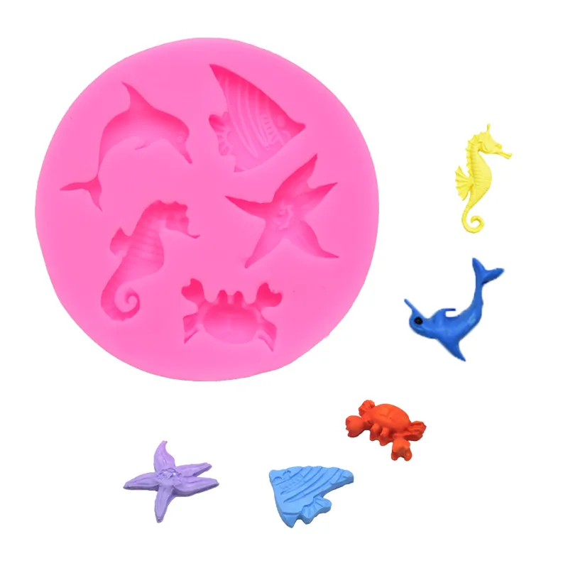 

1pc 3D Ocean Animals Silicone Fondant Cake Mold Cake Decoration Tools Cake Tools