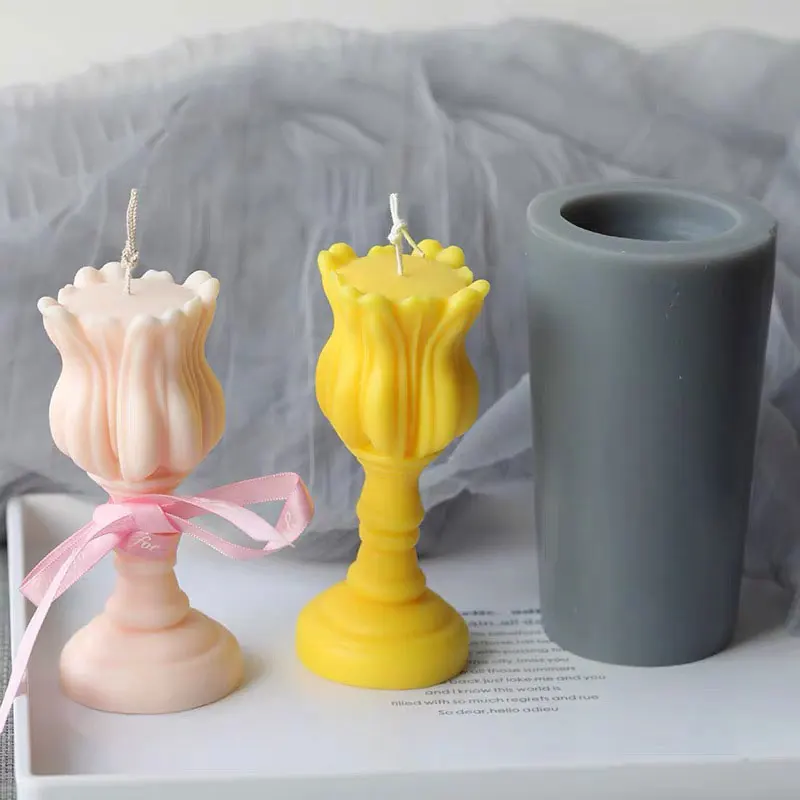 

Korea 3D Tulip Candle Silicone Mold Flower Shape Wax Mold Handmade Aroma Candle Making Material