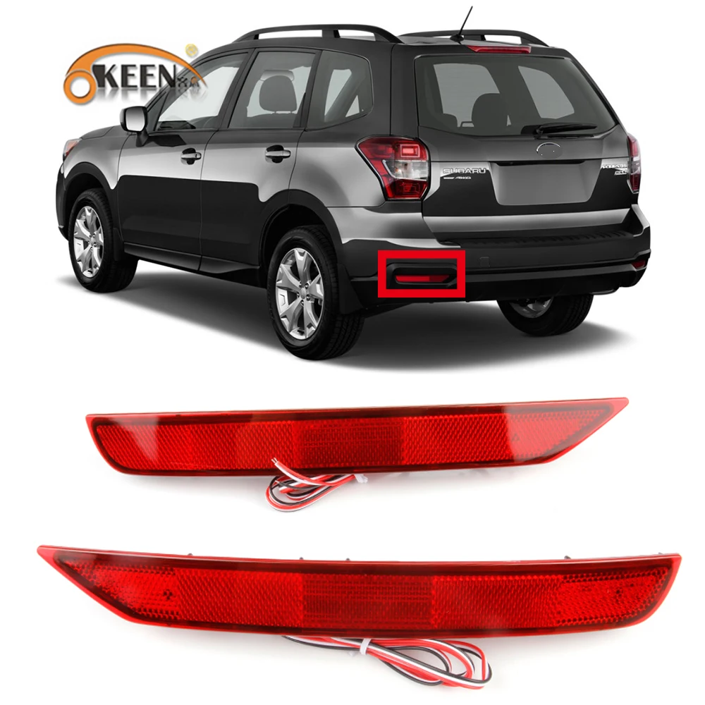 

2PCS For Subaru Forester 2008-2017 2018 2019 LED Rear Bumper Reflector Light Fog Brake Stop Lamp Fog Light Tail Lights 12V