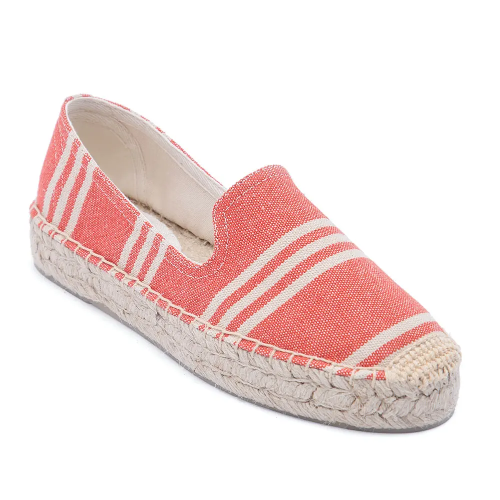 Женские эспадрильи из пеньковой резины на плоской платформе без застежки