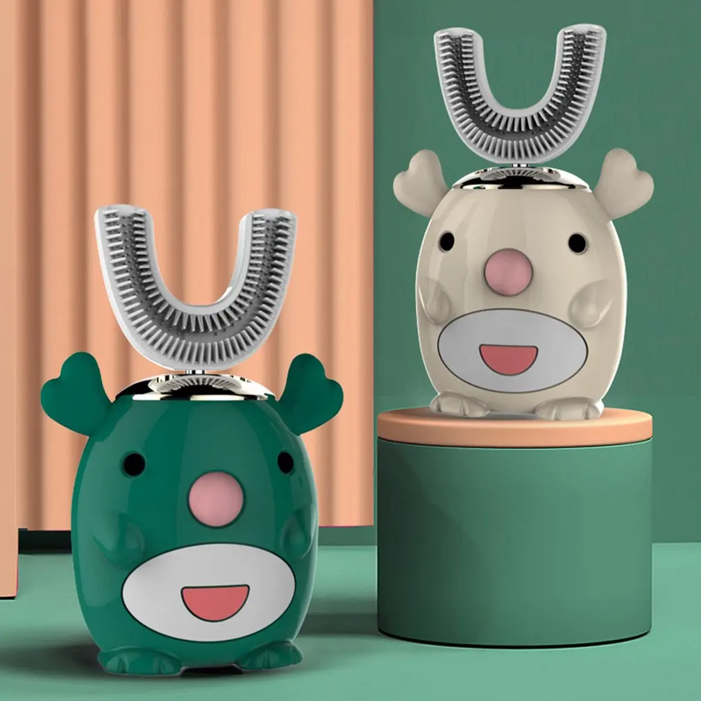 

Smart 360 Degrees U-shaped Electric Toothbrush Kids Silicon Automatic Ultrasonic Teeth Tooth Brush Cartoon Cute For Children