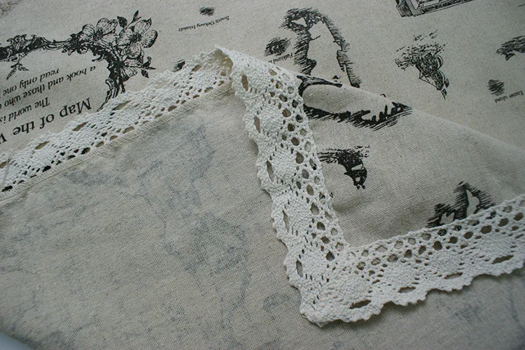 Кружевная скатерть с изображением карты мира элегантная на стол льняная | Дом и