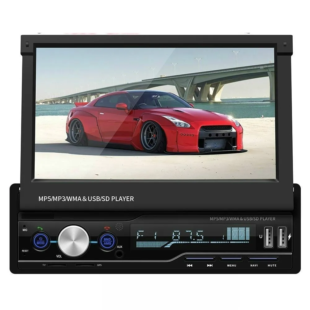 no gps mp5 Автомагнитола Mp5 Плеер MP3 Авторадио Bluetooth RDS " 1 Din gps аудио стерео Авто складной экран FM/AM Зеркало Ссылка - Цвет: no gps mp5