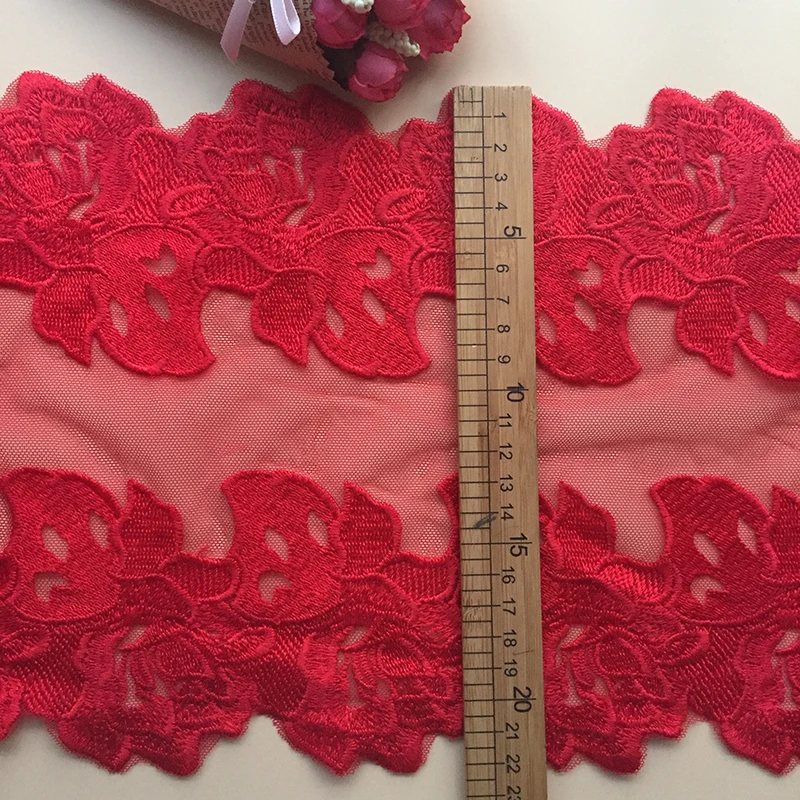 1 ярд красная кружевная отделка сделай сам украшение для волос ручной работы
