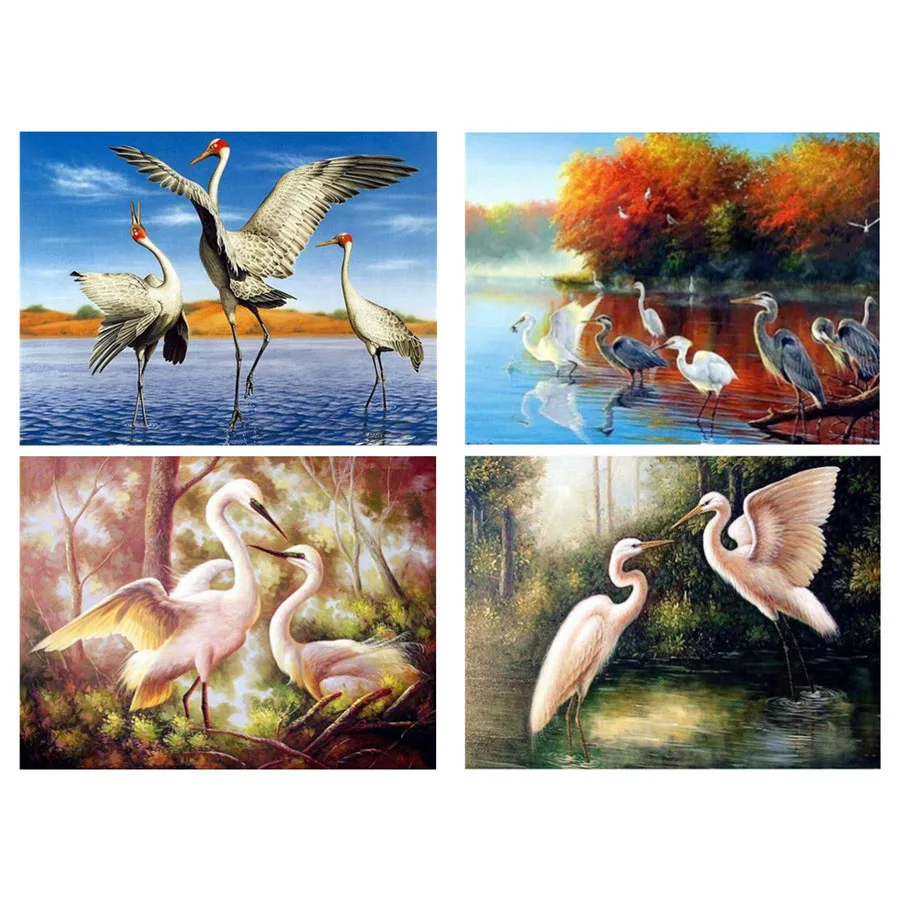 Flying Crane lake water Wild duck DIY алмазная живопись 5d Алмазная мозаика вышивка крестиком