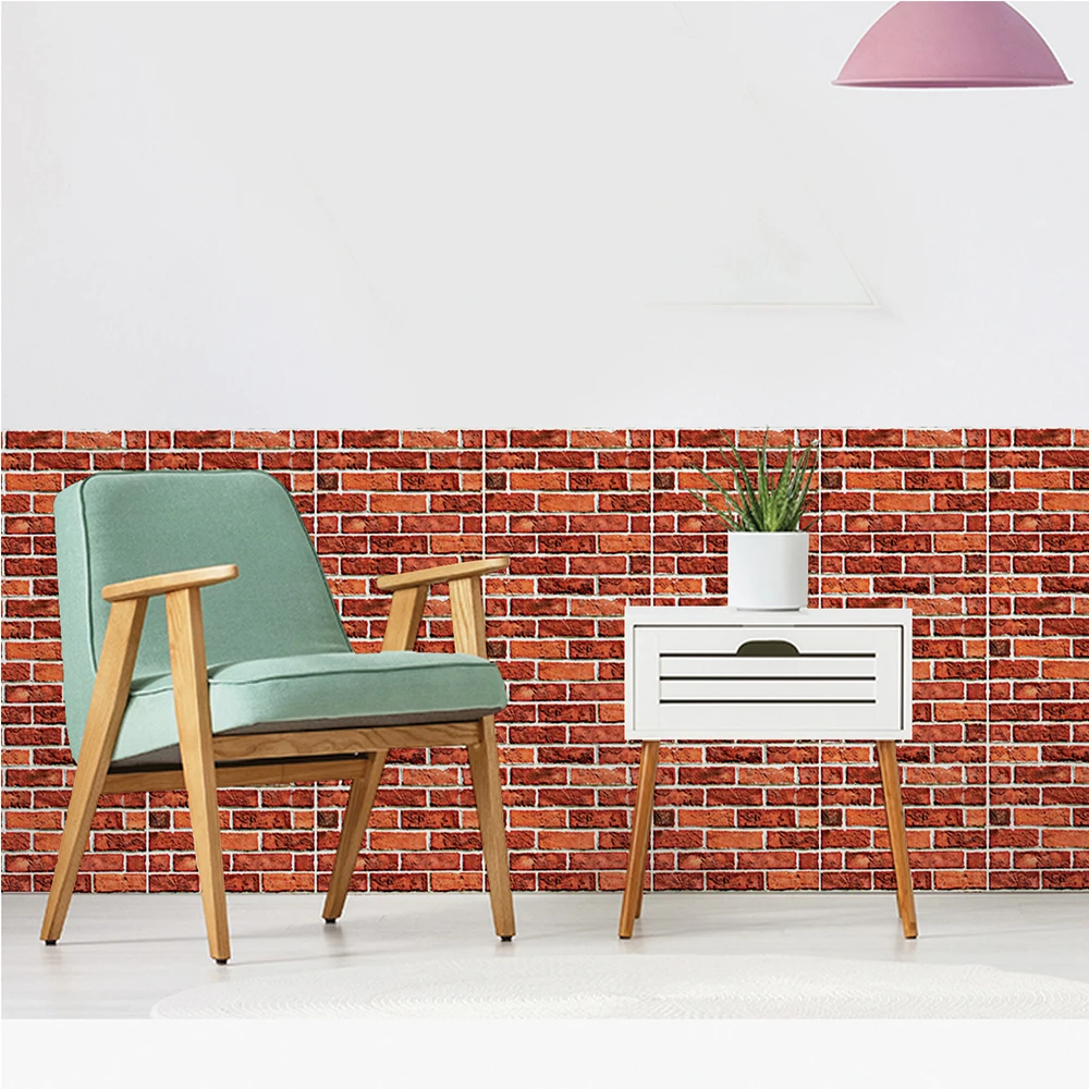 

10Pcs 3D Imitatie Baksteen Muurstickers Diy Verwijderbare Zelfklevende Waterdicht Behang Woonkamer Keuken Decor Art Decals hot