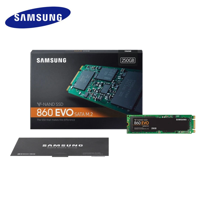 SAMSUNG SSD 860 EVO M.2 2280 SATA 1 ТБ 500GB 250GB Внутренний твердотельный диск жесткий диск HDD M2 ноутбук Настольный ПК TLC PCLe M.2