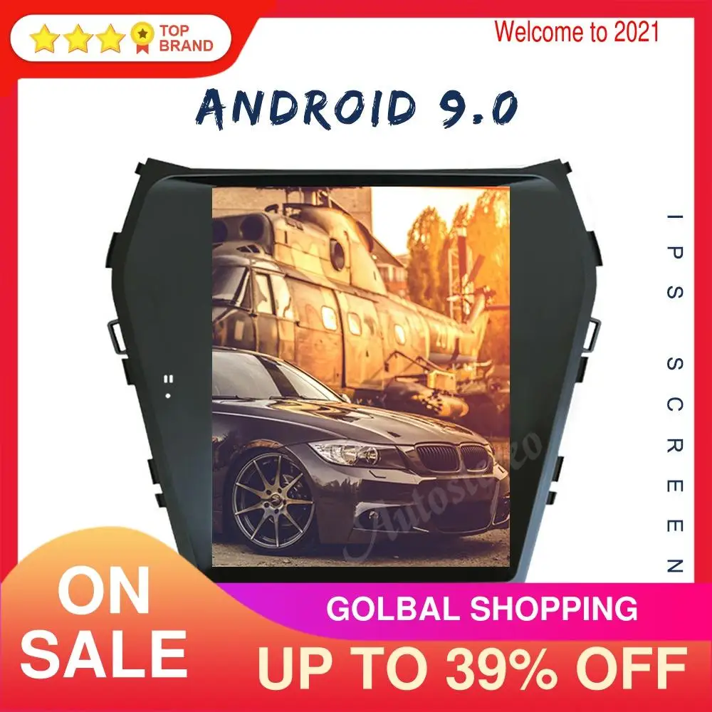 

Для Hyundai IX45 для Hyundai Santa Fe 2013 - 2019 Android 9,0 Tesla стиль мультимедийный плеер Авто Радио Стерео головное устройство лента AMP