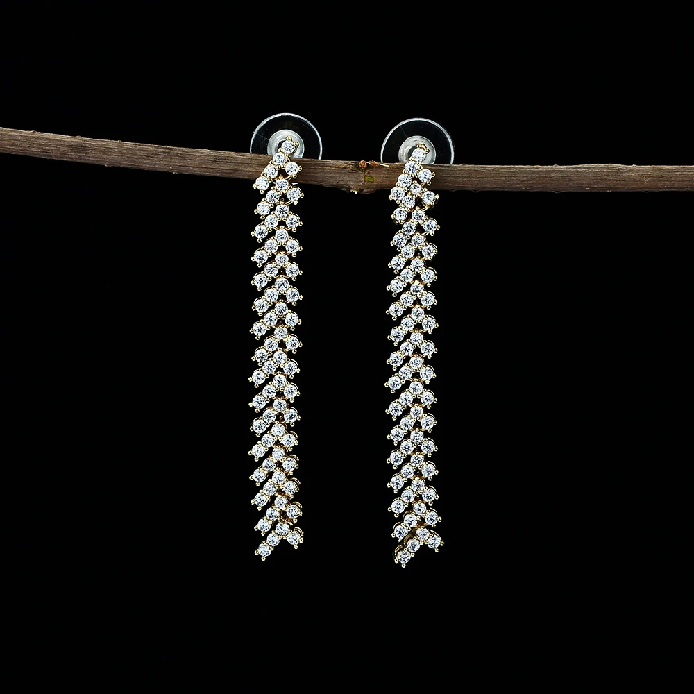 

Trendy Long Tassels Full Zircon Earrings for Women Girl Drop Earrings Lovely Earring Party Jewelry Statement Pendientes 2020