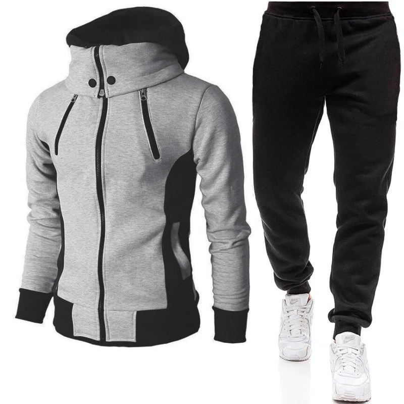 Gyms Spring Male Jacket + Pants Casual Track Suit Men Sweatshirt Fleece Tracksuits 2020 Autumn Winter Sportswear Men's Fitness